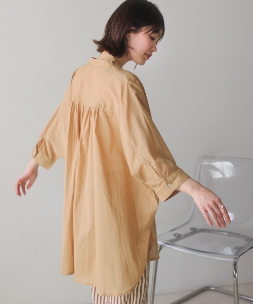 Bou Jeloud（ブージュルード）の「ボイルBIGポケットチュニック（シャツ/ブラウス・レディース・チャコールグレー/ベージュ/ラベンダー/ピンク・38）」の19枚目の写真