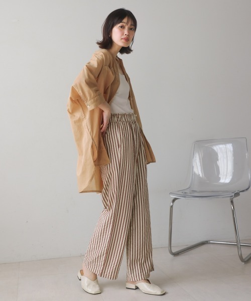 Bou Jeloud（ブージュルード）の「ボイルBIGポケットチュニック（シャツ/ブラウス・レディース・チャコールグレー/ベージュ/ラベンダー/ピンク・38）」の20枚目の写真