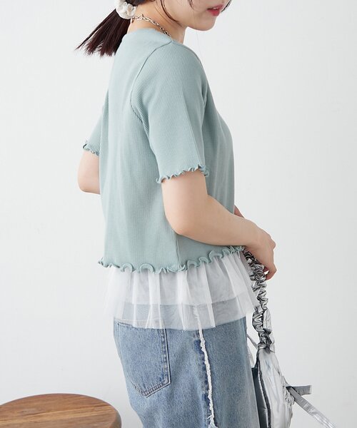 w closet(ダブルクローゼット)の「【新色追加!7色展開】半袖W ZIPリブカーデ(Tシャツ/カットソー・レディース・アイボリー/チャコールグレー/ブルー/レッド/ネイビー/グリーン/ブラウン・FREE)」の13枚目の写真
