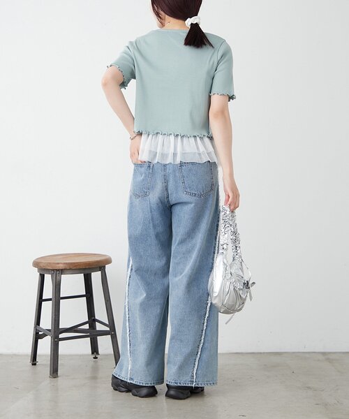 w closet(ダブルクローゼット)の「【新色追加!7色展開】半袖W ZIPリブカーデ(Tシャツ/カットソー・レディース・アイボリー/チャコールグレー/ブルー/レッド/ネイビー/グリーン/ブラウン・FREE)」の21枚目の写真