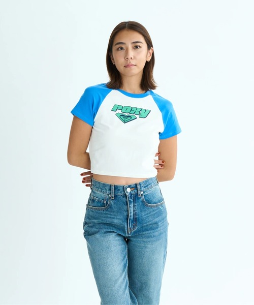 ROXY(ロキシー)の「SUN OVER /ロキシーロゴショート丈(短丈)半袖Tシャツ(Tシャツ/カットソー・レディース・カーキ/ブルー/ネイビー・MEDIUM/LARGE/SMALL)」の17枚目の写真