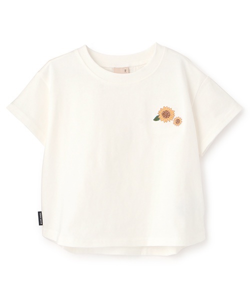 petit main(プティマイン)の「【GOODPRICE冷感/WEB限定価格】刺しゅう半袖Tシャツ(Tシャツ/カットソー・キッズ・ライトブルー/オフホワイト/クリーム/レッド/ライトグリーン/ネイビー・130cm/100cm/80cm/120cm/90cm/110cm)」の2枚目の写真