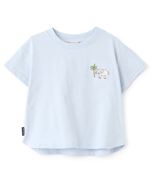 petit main(プティマイン)の「【GOODPRICE冷感/WEB限定価格】刺しゅう半袖Tシャツ(Tシャツ/カットソー・キッズ・ライトブルー/オフホワイト/クリーム/レッド/ライトグリーン/ネイビー・130cm/100cm/80cm/120cm/90cm/110cm)」の4枚目の写真