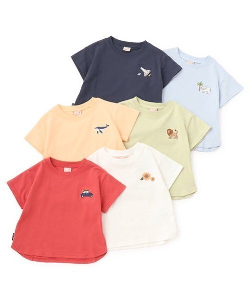 petit main(プティマイン)の「【GOODPRICE冷感/WEB限定価格】刺しゅう半袖Tシャツ(Tシャツ/カットソー・キッズ・ライトブルー/オフホワイト/クリーム/レッド/ライトグリーン/ネイビー・130cm/100cm/80cm/120cm/90cm/110cm)」の9枚目の写真