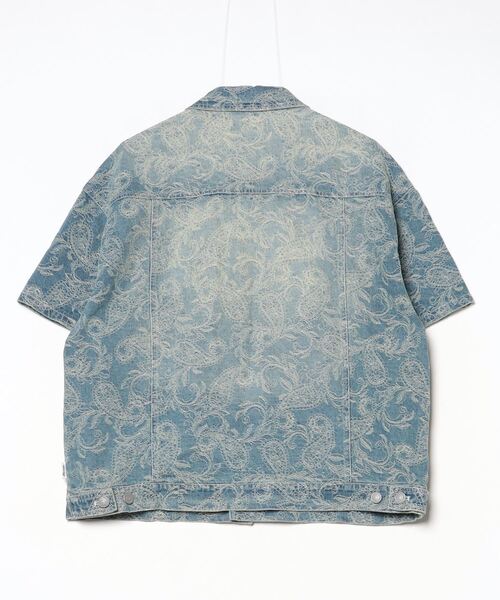 #Re:room（リルーム）の「ペイズリーデニムハーフスリーブジャケット（デニムジャケット・メンズ・ブルー・S-M/M-L）」の22枚目の写真