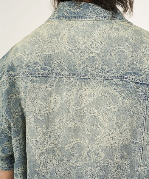 #Re:room（リルーム）の「ペイズリーデニムハーフスリーブジャケット（デニムジャケット・メンズ・ブルー・S-M/M-L）」の21枚目の写真
