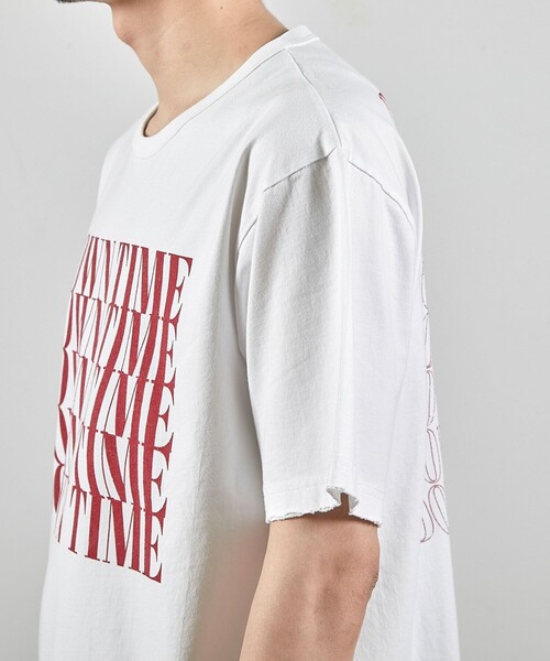 RATTLE TRAP(ラトルトラップ)の「ダメージ加工ロゴプリントTシャツ(Tシャツ/カットソー・メンズ・ホワイト/ブラック・L/M)」の9枚目の写真