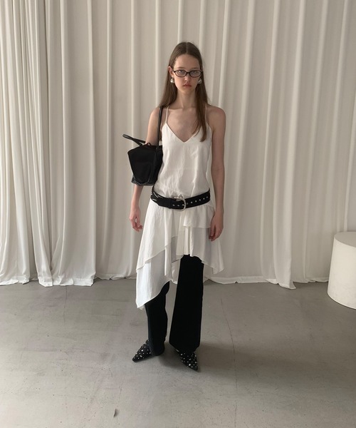 GIORGIO ARMANI アシンメトリー　ニット キャミロングワンピース　L GIORGIO ARMANI アシンメトリー ニット キャミロングワンピース L