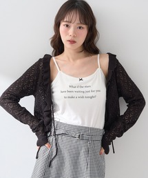 earth music&ecology | メッセージプリントカップ付きキャミソール(キャミソール)