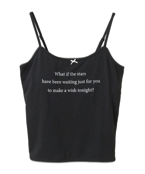 earth music&ecology（アースミュージックアンドエコロジー）の「メッセージプリントカップ付きキャミソール（キャミソール・レディース・オフホワイト/ブラック/グリーン・S/M）」の2枚目の写真