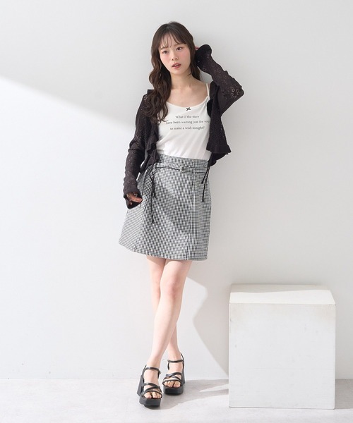 earth music&ecology（アースミュージックアンドエコロジー）の「メッセージプリントカップ付きキャミソール（キャミソール・レディース・オフホワイト/ブラック/グリーン・S/M）」の14枚目の写真