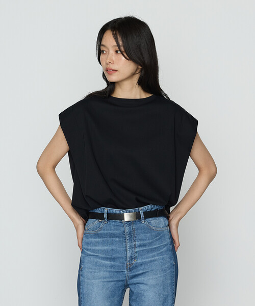 K.T KIYOKO TAKASE（キヨコタカセ）の「コットン強撚ポンチ ショルダータックTシャツ（Tシャツ/カットソー・レディース・ロイヤルブルー/ベージュ/ブラック/ブラウン/ホワイト/ネイビー・9号/7号）」の13枚目の写真