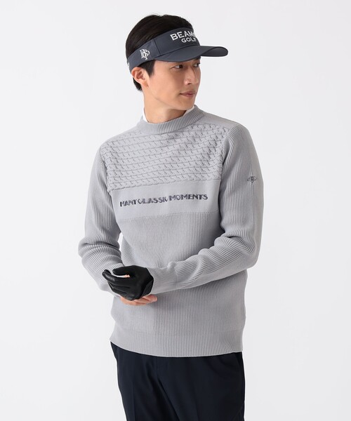 セール】PURPLE LABEL / ケーブル編みボーダー プルオーバー ニット