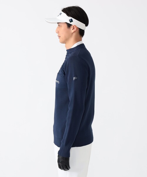 セール】PURPLE LABEL / ケーブル編みボーダー プルオーバー ニット