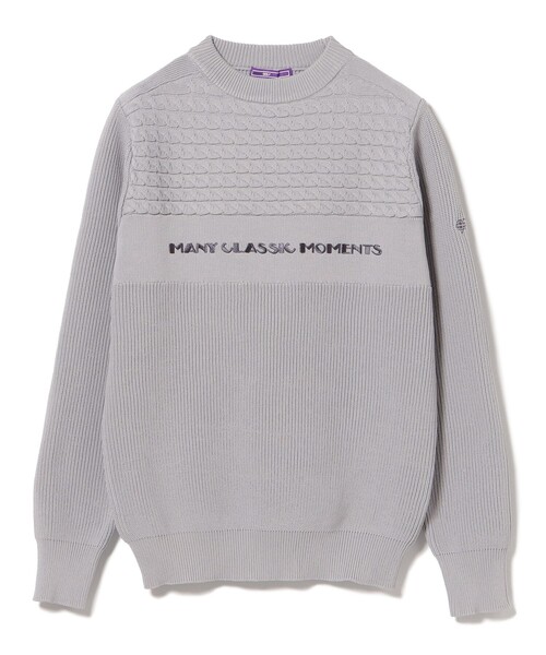 セール】PURPLE LABEL / ケーブル編みボーダー プルオーバー ニット