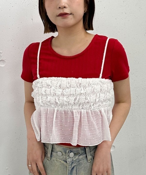 archives（アルシーヴ）の「針抜きハートちびＴｅｅ（Tシャツ/カットソー・レディース・レッド/ネイビー/アイボリー・MEDIUM）」の16枚目の写真