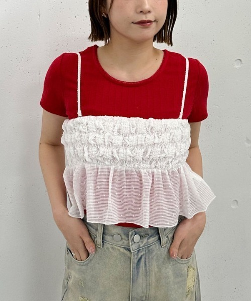 archives（アルシーヴ）の「針抜きハートちびＴｅｅ（Tシャツ/カットソー・レディース・レッド/ネイビー/アイボリー・MEDIUM）」の15枚目の写真