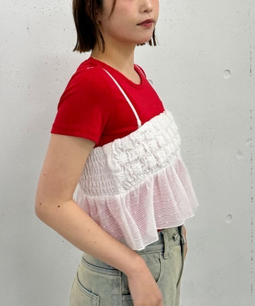 archives（アルシーヴ）の「針抜きハートちびＴｅｅ（Tシャツ/カットソー・レディース・レッド/ネイビー/アイボリー・MEDIUM）」の14枚目の写真