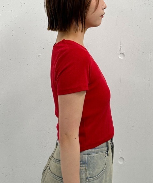 archives（アルシーヴ）の「針抜きハートちびＴｅｅ（Tシャツ/カットソー・レディース・レッド/ネイビー/アイボリー・MEDIUM）」の8枚目の写真