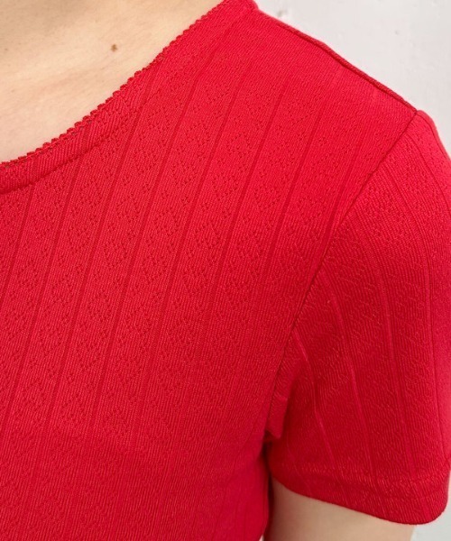 archives（アルシーヴ）の「針抜きハートちびＴｅｅ（Tシャツ/カットソー・レディース・レッド/ネイビー/アイボリー・MEDIUM）」の5枚目の写真