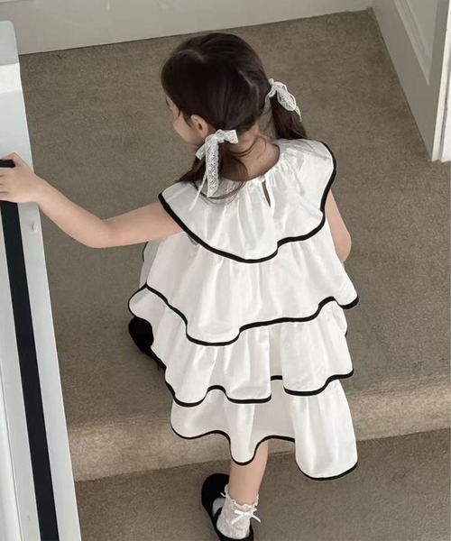 aimoha(アイモハ)の「【aimoha-KIDS-】フリルティアードワンピース (SS)(ワンピース・キッズ・ホワイト・110/120/130/140/150)」の7枚目の写真