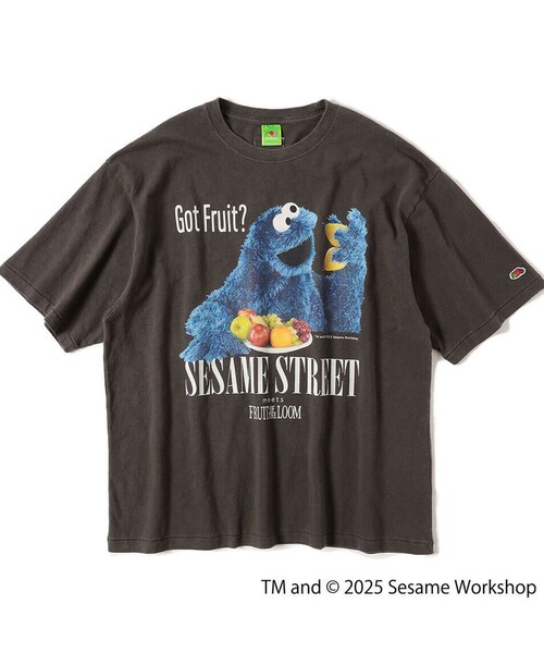 FRUIT OF THE LOOM（フルーツオブザルーム）の「【SESAME STREET×FOTL】Photo T-Shirt C クルーネックプリントTシャツ（Tシャツ/カットソー・メンズ・ホワイト/チャコールグレー・L/M）」の2枚目の写真
