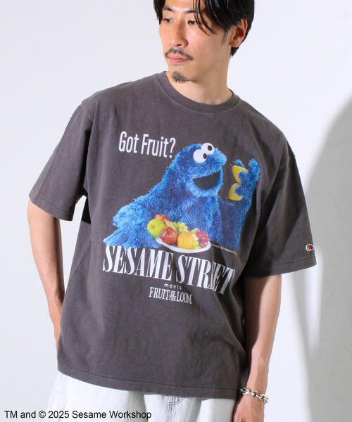 FRUIT OF THE LOOM（フルーツオブザルーム）の「【SESAME STREET×FOTL】Photo T-Shirt C クルーネックプリントTシャツ（Tシャツ/カットソー・メンズ・ホワイト/チャコールグレー・L/M）」の3枚目の写真