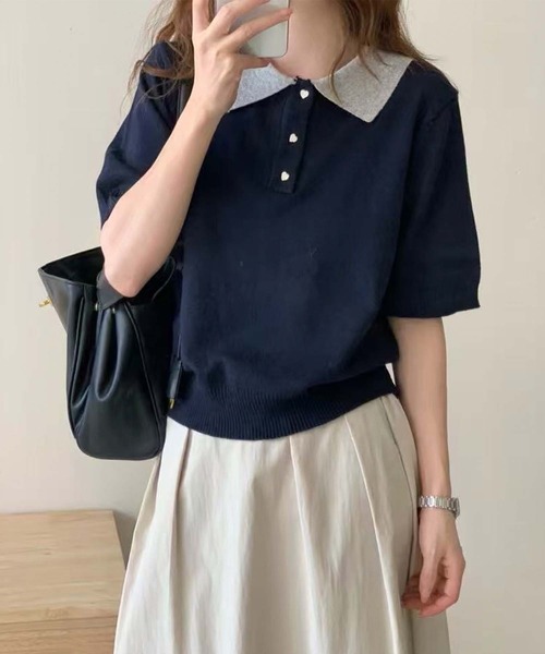 今季モデル❤️PING ❤️新品未使用❤️半袖ニット　Lサイズ キラキラシルバー 今季モデル❤️PING ❤️新品未使用❤️半袖ニット Lサイズ
