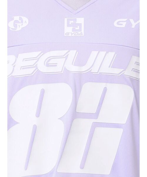 GYDA（ジェイダ）の「BEGUILE 82SPORTY VネックBIG Tシャツ（Tシャツ/カットソー・レディース・オフホワイト/ブラック/パープル・FREE）」の12枚目の写真