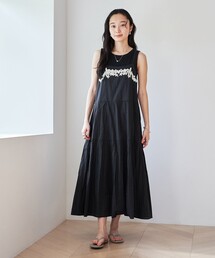 【Lipa別注】 モチーフ刺繍キャミワンピース