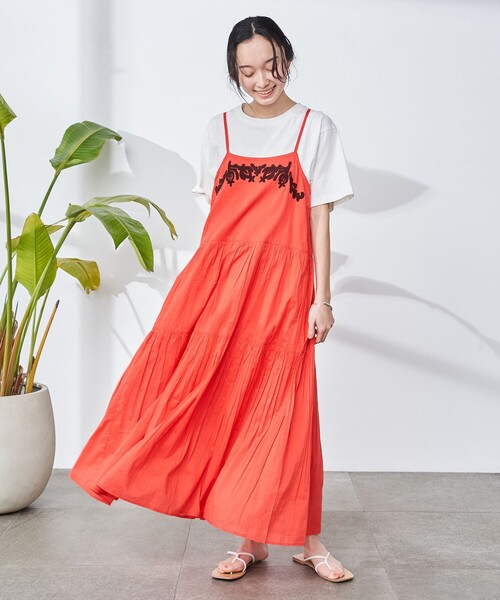 coen(コーエン)の「【Lipa別注】 モチーフ刺繍キャミワンピース(ワンピース・レディース・ブラック/オレンジ・FREE)」の10枚目の写真