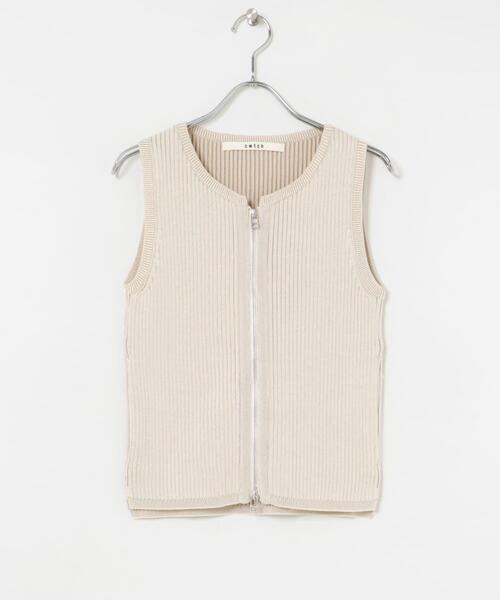 THE GOODLAND MARKET(ザグッドランドマーケット)の「cwtch SLEEVE LESS ZIPTOPS(ニット/セーター・レディース・グレー/アイボリー/ブラウン・FREE)」の4枚目の写真