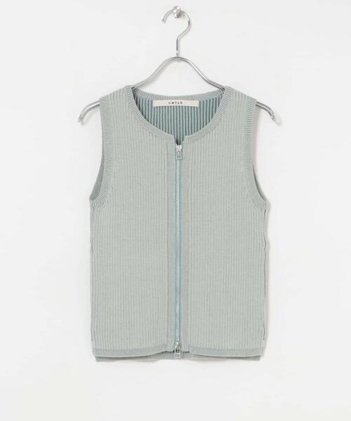 THE GOODLAND MARKET(ザグッドランドマーケット)の「cwtch SLEEVE LESS ZIPTOPS(ニット/セーター・レディース・グレー/アイボリー/ブラウン・FREE)」の6枚目の写真