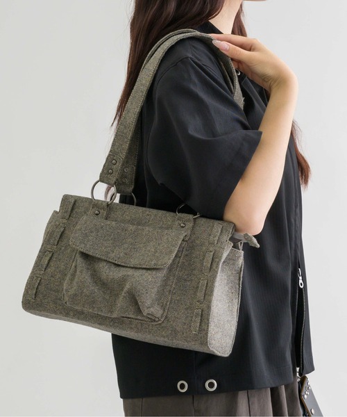セール】【EPNK】Nep yarn mini boston bag / ネップヤーンミニ