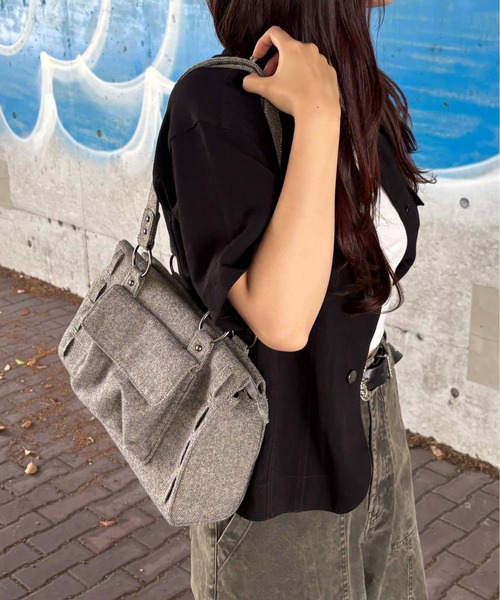 セール】【EPNK】Nep yarn mini boston bag / ネップヤーンミニ