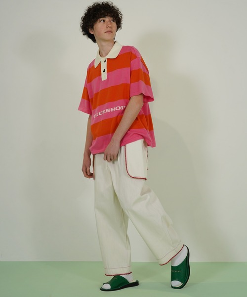 TUCKSHOP(タックショップ)の「OUT POCKET JEANS / アウト ポケット ジーンズ(デニムパンツ・メンズ・オフホワイト/レッド・1/2)」の4枚目の写真