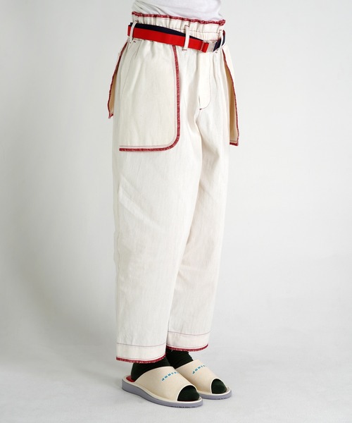 TUCKSHOP(タックショップ)の「OUT POCKET JEANS / アウト ポケット ジーンズ(デニムパンツ・メンズ・オフホワイト/レッド・1/2)」の7枚目の写真