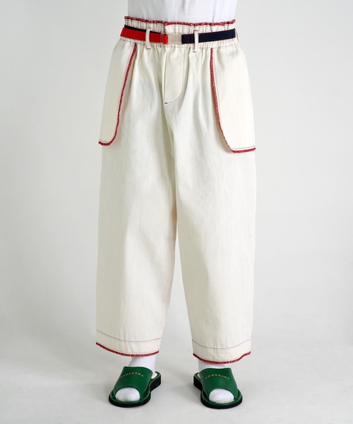 TUCKSHOP(タックショップ)の「OUT POCKET JEANS / アウト ポケット ジーンズ(デニムパンツ・メンズ・オフホワイト/レッド・1/2)」の10枚目の写真