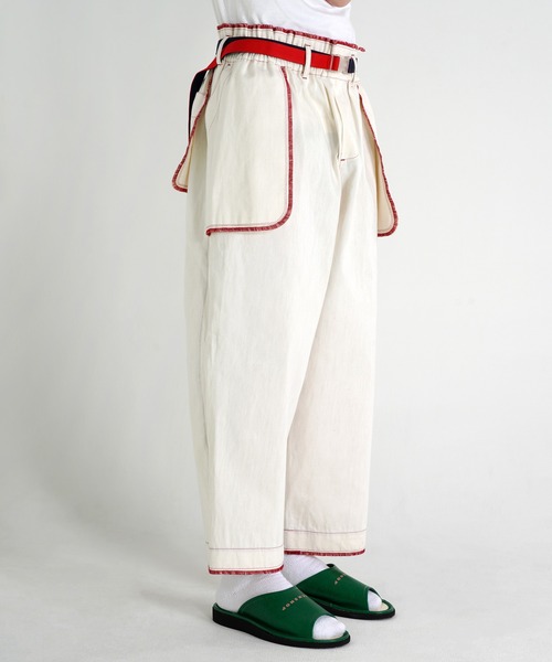 TUCKSHOP(タックショップ)の「OUT POCKET JEANS / アウト ポケット ジーンズ(デニムパンツ・メンズ・オフホワイト/レッド・1/2)」の11枚目の写真