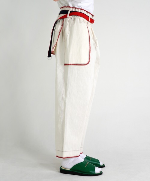 TUCKSHOP(タックショップ)の「OUT POCKET JEANS / アウト ポケット ジーンズ(デニムパンツ・メンズ・オフホワイト/レッド・1/2)」の12枚目の写真