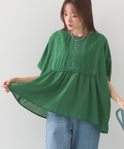 美品 1er Arrondissement コットンオーガンジーポンチョシャツ 1er 