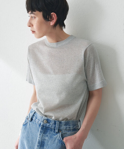 新品タグ付き23区　洗えるストレッチ　ラメ　プルオーバー　ニット 新品タグ付き23区 洗えるストレッチ ラメ プルオーバー ニット