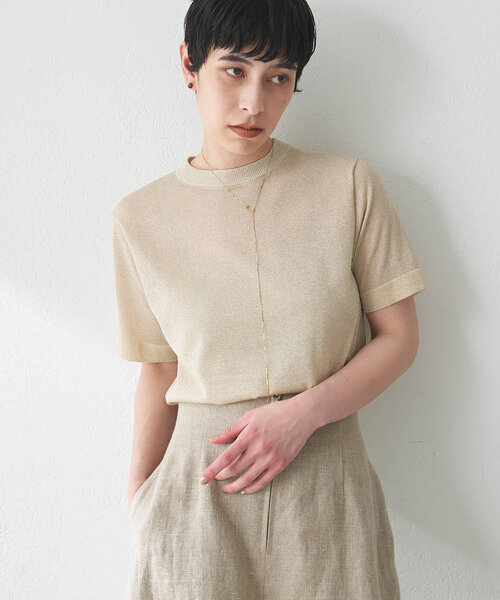 Whim Gazette（ウィムガゼット）の「ラメプルオーバー（ニット/セーター・レディース・ベージュ/シルバー・FREE）」の18枚目の写真