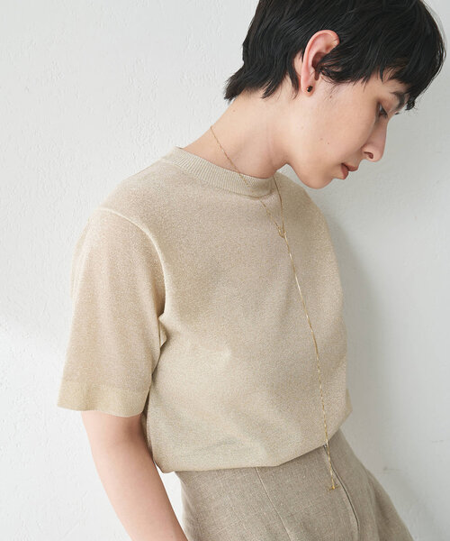 Whim Gazette（ウィムガゼット）の「ラメプルオーバー（ニット/セーター・レディース・ベージュ/シルバー・FREE）」の16枚目の写真