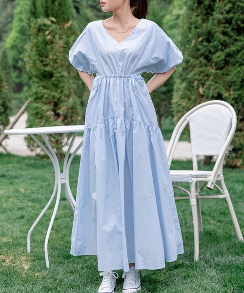 BOWTE(バウト)コットンロングワンピース 新品未使用 】 ハグオーワー コンビギャザーワンピース コットン