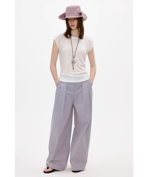 Fano Studios(ファノ ストゥディオズ)の「フロントプリーツ コットンワイドパンツ FX25K042【Fano Studios】(スラックス・レディース・パープル系・L/M/S)」の10枚目の写真