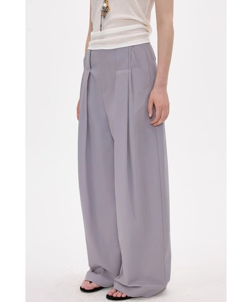 Fano Studios(ファノ ストゥディオズ)の「フロントプリーツ コットンワイドパンツ FX25K042【Fano Studios】(スラックス・レディース・パープル系・L/M/S)」の3枚目の写真