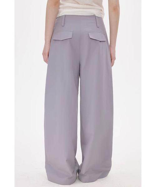 Fano Studios(ファノ ストゥディオズ)の「フロントプリーツ コットンワイドパンツ FX25K042【Fano Studios】(スラックス・レディース・パープル系・L/M/S)」の5枚目の写真