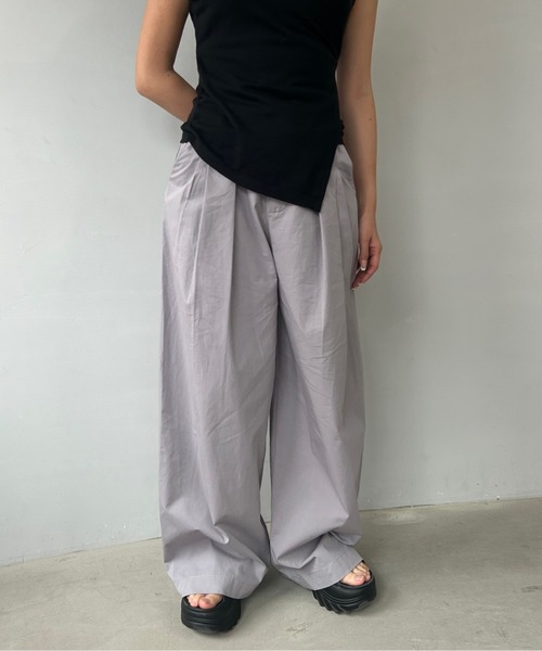 Fano Studios(ファノ ストゥディオズ)の「フロントプリーツ コットンワイドパンツ FX25K042【Fano Studios】(スラックス・レディース・パープル系・L/M/S)」の18枚目の写真