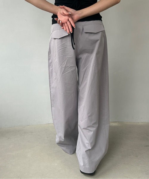 Fano Studios(ファノ ストゥディオズ)の「フロントプリーツ コットンワイドパンツ FX25K042【Fano Studios】(スラックス・レディース・パープル系・L/M/S)」の20枚目の写真